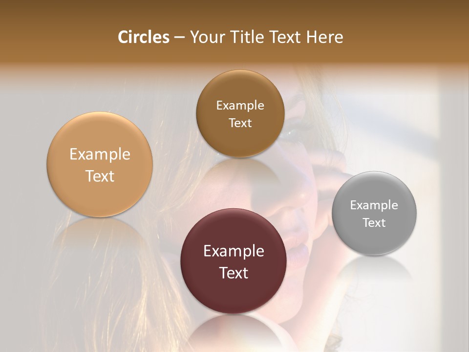 A Woman Looking Out A Window With Her Hand On Her Face PowerPoint Template