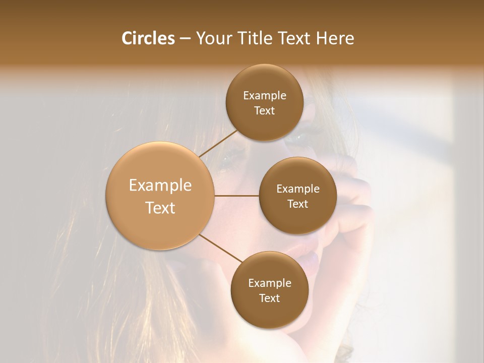 A Woman Looking Out A Window With Her Hand On Her Face PowerPoint Template