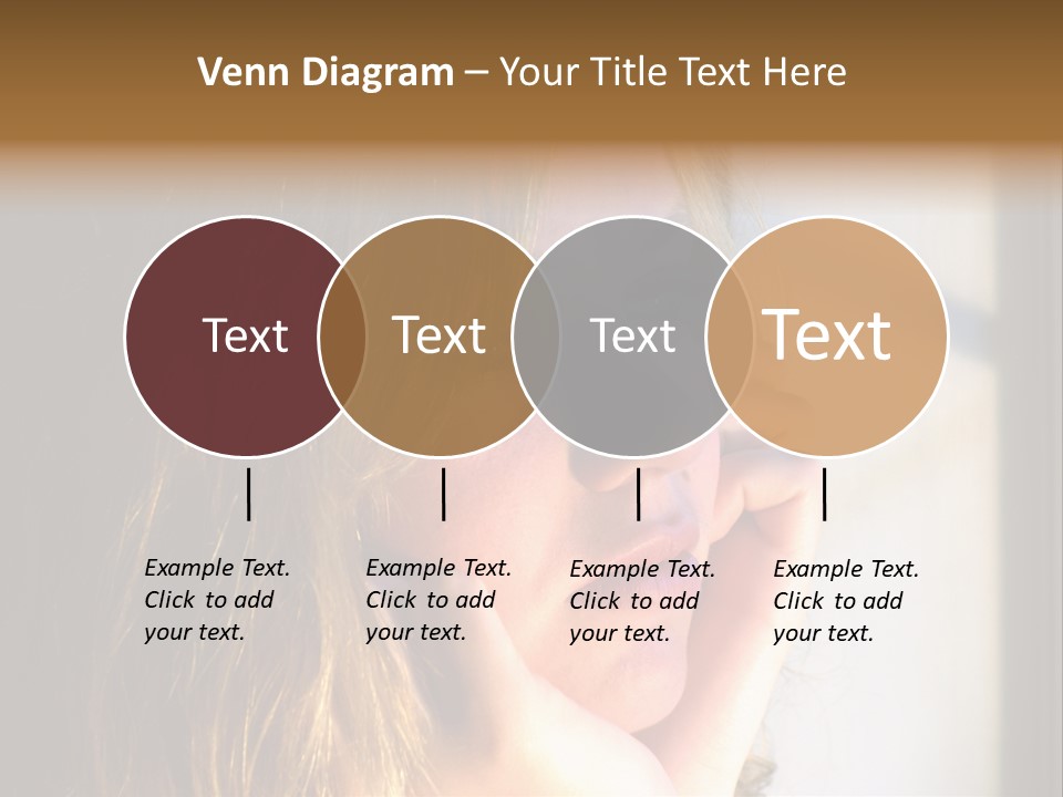 A Woman Looking Out A Window With Her Hand On Her Face PowerPoint Template