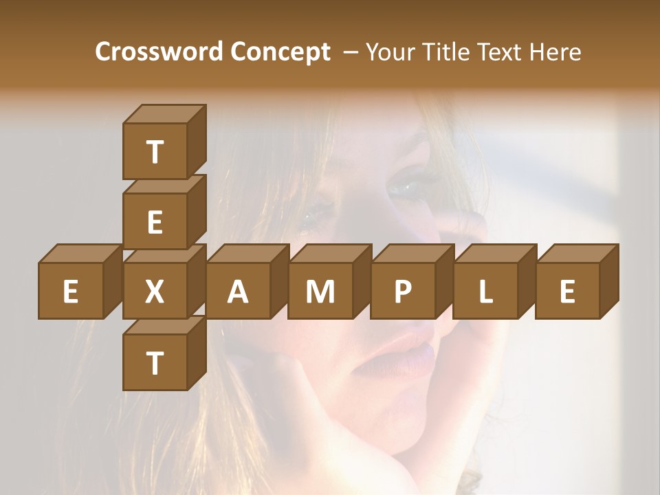 A Woman Looking Out A Window With Her Hand On Her Face PowerPoint Template