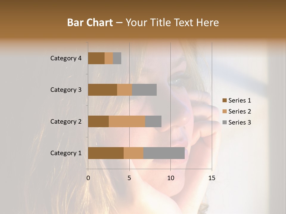 A Woman Looking Out A Window With Her Hand On Her Face PowerPoint Template