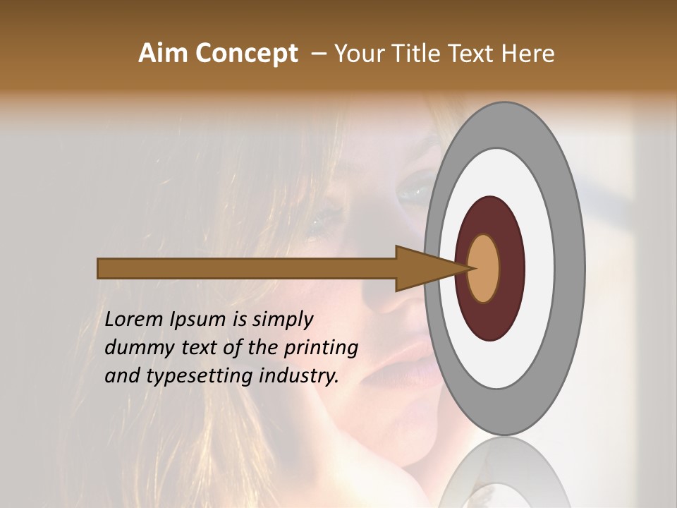 A Woman Looking Out A Window With Her Hand On Her Face PowerPoint Template