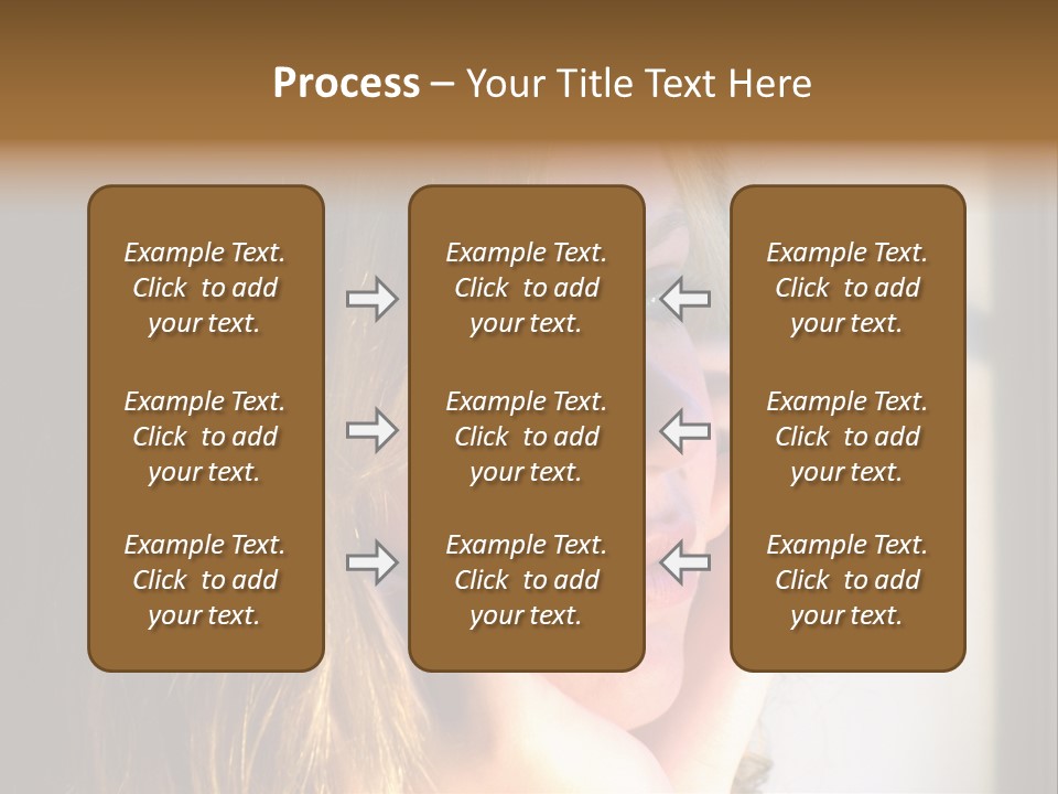 A Woman Looking Out A Window With Her Hand On Her Face PowerPoint Template