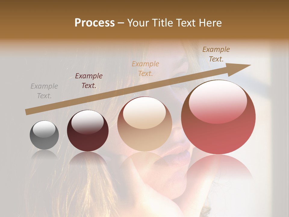 A Woman Looking Out A Window With Her Hand On Her Face PowerPoint Template