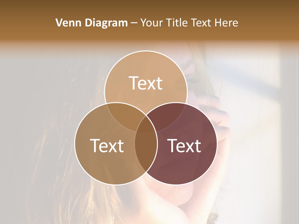 A Woman Looking Out A Window With Her Hand On Her Face PowerPoint Template