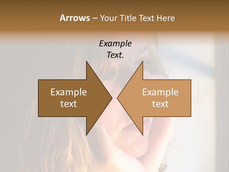 A Woman Looking Out A Window With Her Hand On Her Face PowerPoint Template