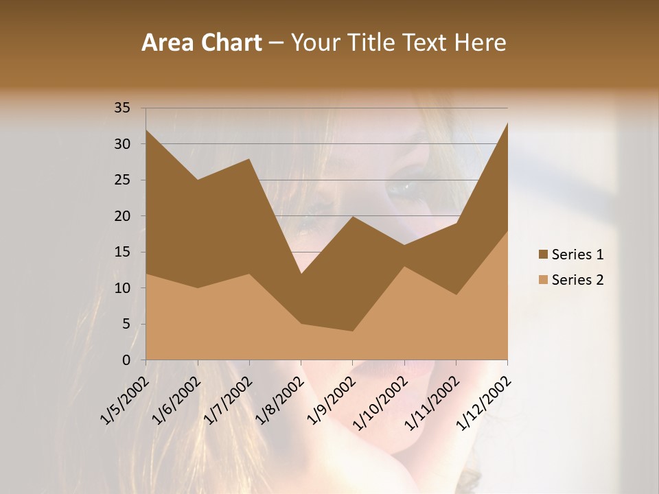 A Woman Looking Out A Window With Her Hand On Her Face PowerPoint Template
