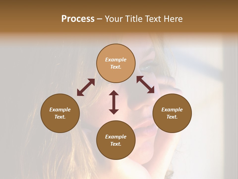 A Woman Looking Out A Window With Her Hand On Her Face PowerPoint Template