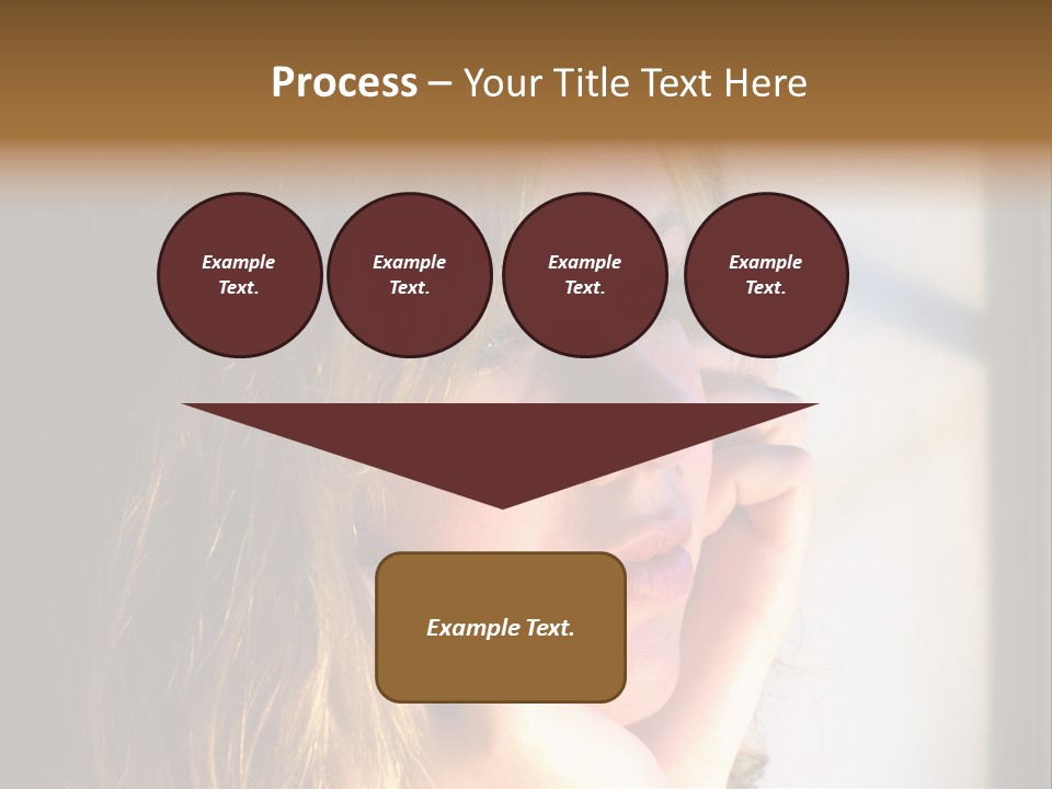 A Woman Looking Out A Window With Her Hand On Her Face PowerPoint Template