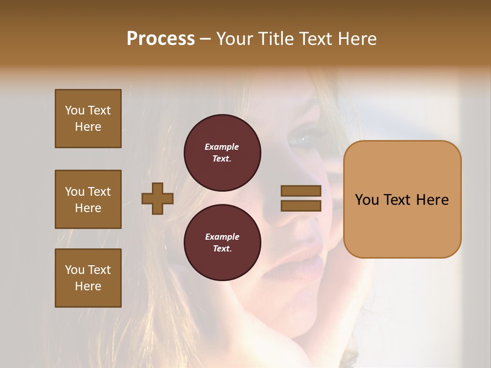 A Woman Looking Out A Window With Her Hand On Her Face PowerPoint Template