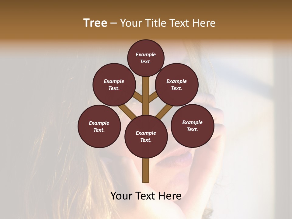 A Woman Looking Out A Window With Her Hand On Her Face PowerPoint Template