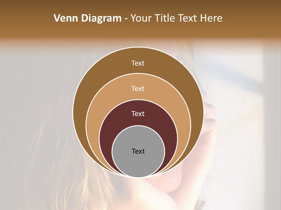 A Woman Looking Out A Window With Her Hand On Her Face PowerPoint Template