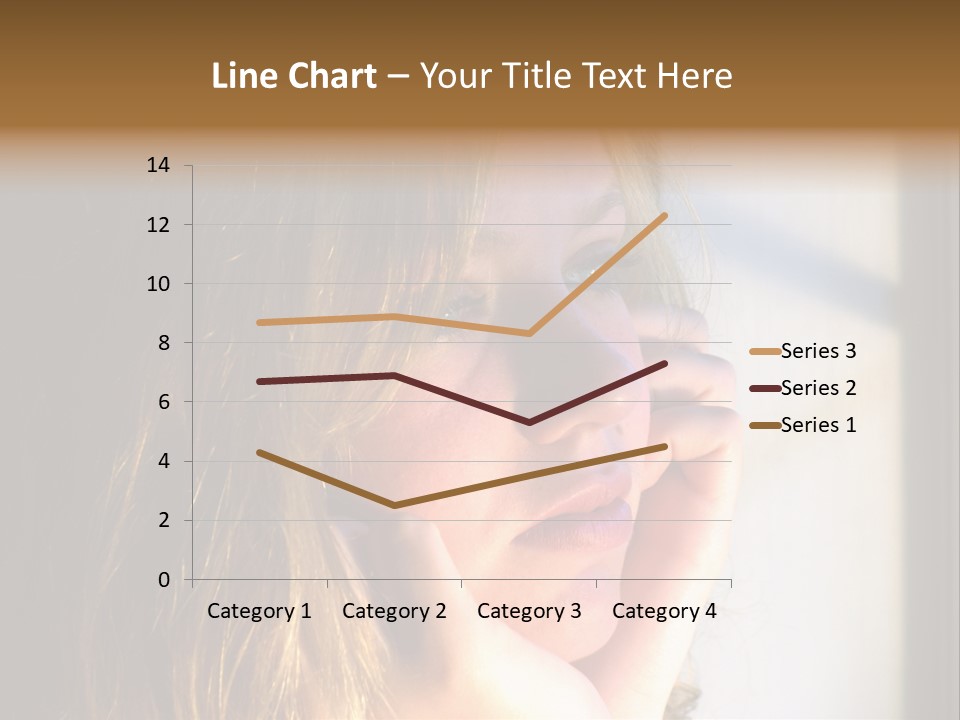 A Woman Looking Out A Window With Her Hand On Her Face PowerPoint Template