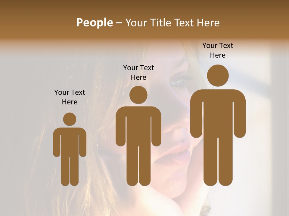 A Woman Looking Out A Window With Her Hand On Her Face PowerPoint Template