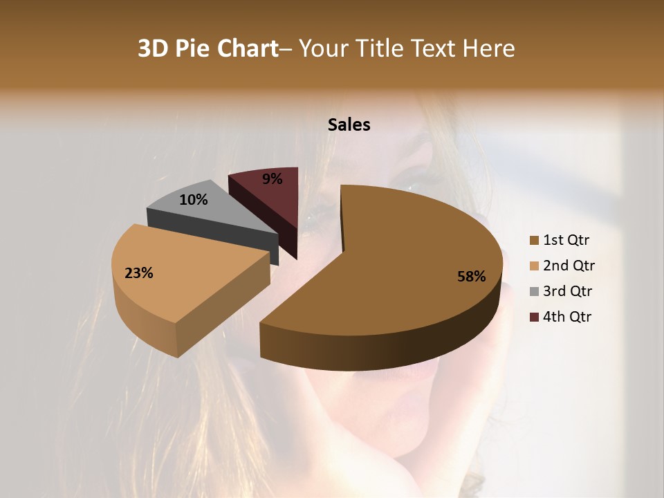A Woman Looking Out A Window With Her Hand On Her Face PowerPoint Template