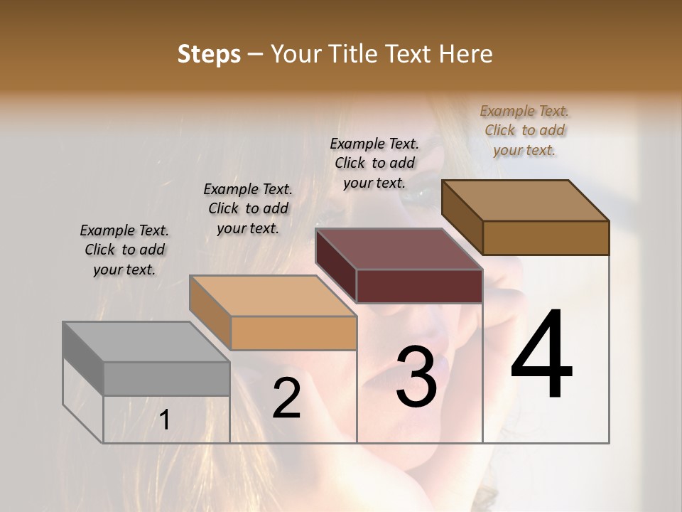 A Woman Looking Out A Window With Her Hand On Her Face PowerPoint Template