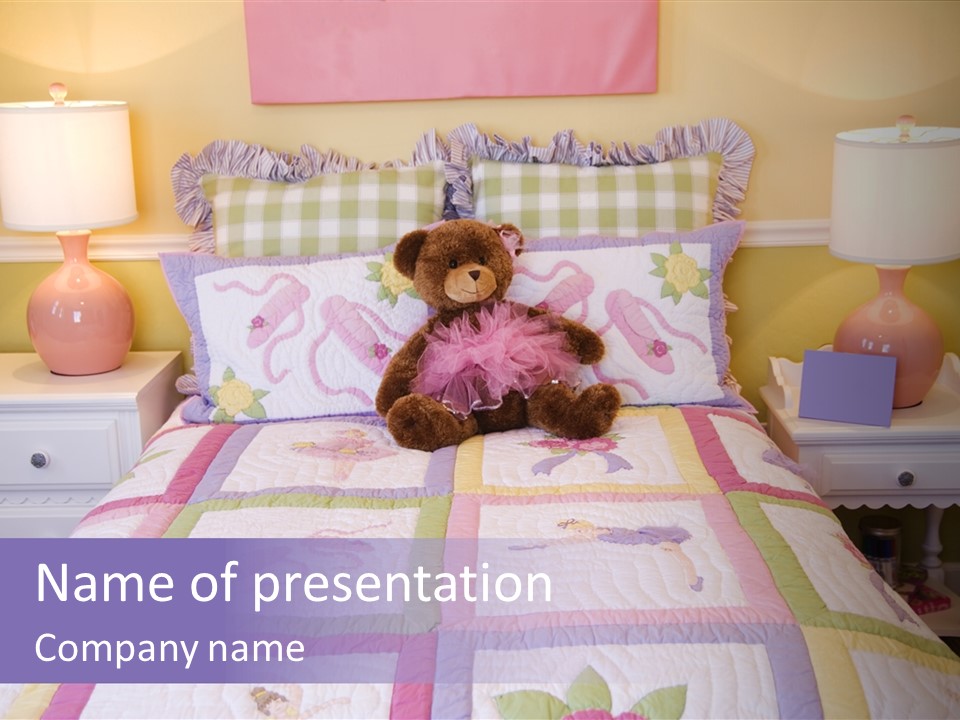 Pretty Kids Room, Toddlers Pink Bedroom Decor Style PowerPoint Template