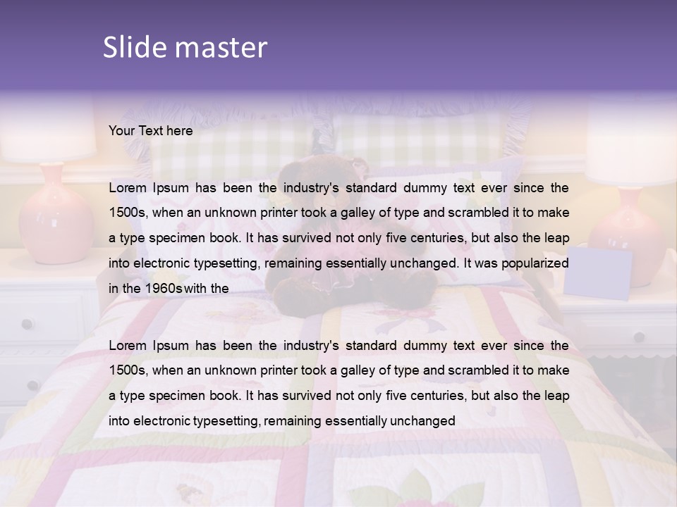 Pretty Kids Room, Toddlers Pink Bedroom Decor Style PowerPoint Template