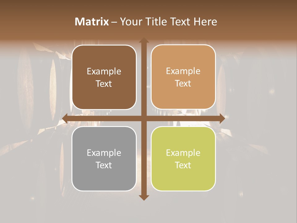 French Oak Barrels With Wine Being Stored In Pleisir De Merle Wine Cellar In Franschhoek, Western Cape, South Africa PowerPoint Template