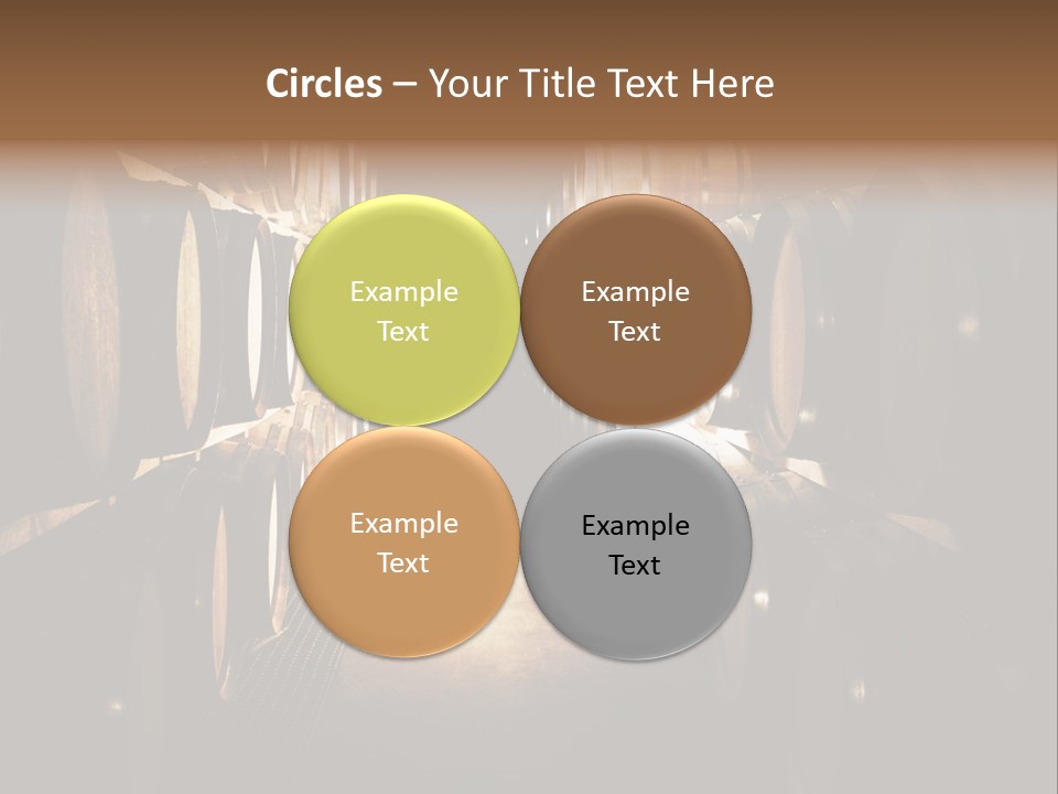 French Oak Barrels With Wine Being Stored In Pleisir De Merle Wine Cellar In Franschhoek, Western Cape, South Africa PowerPoint Template