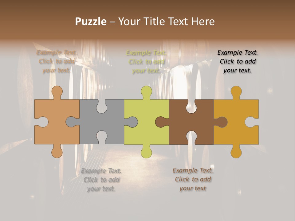 French Oak Barrels With Wine Being Stored In Pleisir De Merle Wine Cellar In Franschhoek, Western Cape, South Africa PowerPoint Template