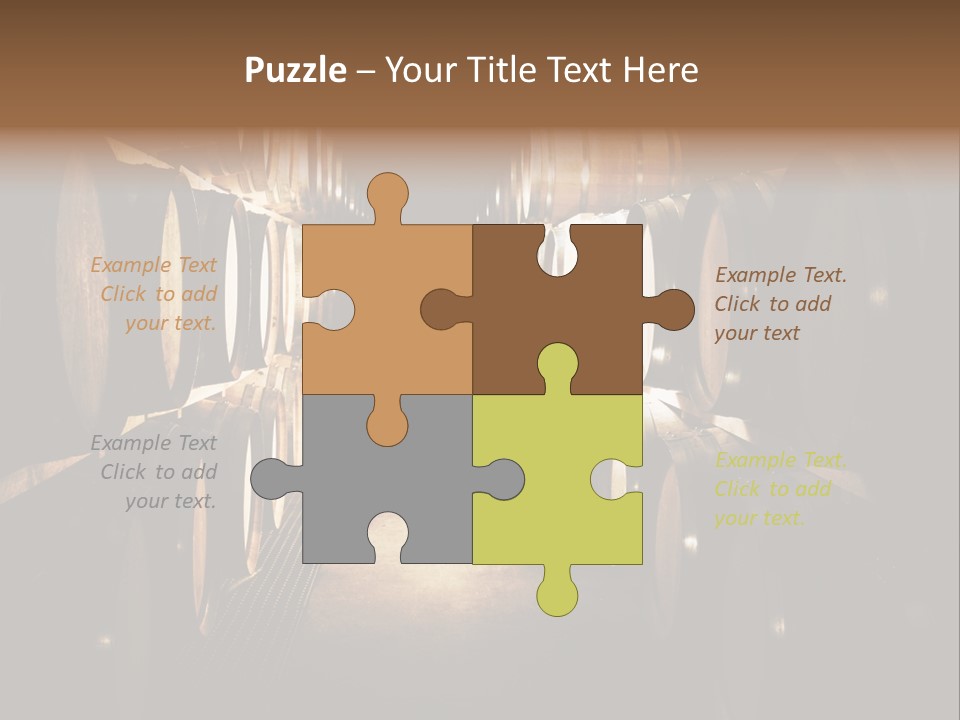 French Oak Barrels With Wine Being Stored In Pleisir De Merle Wine Cellar In Franschhoek, Western Cape, South Africa PowerPoint Template