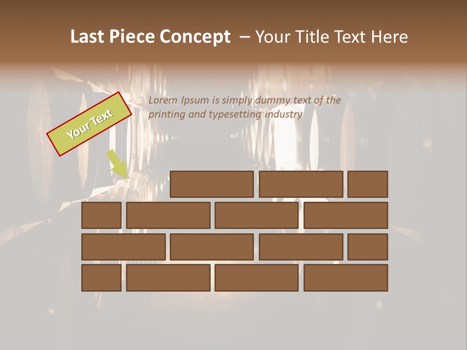 French Oak Barrels With Wine Being Stored In Pleisir De Merle Wine Cellar In Franschhoek, Western Cape, South Africa PowerPoint Template