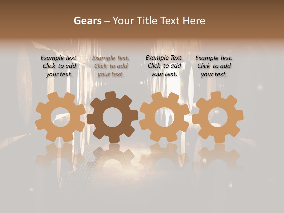 French Oak Barrels With Wine Being Stored In Pleisir De Merle Wine Cellar In Franschhoek, Western Cape, South Africa PowerPoint Template