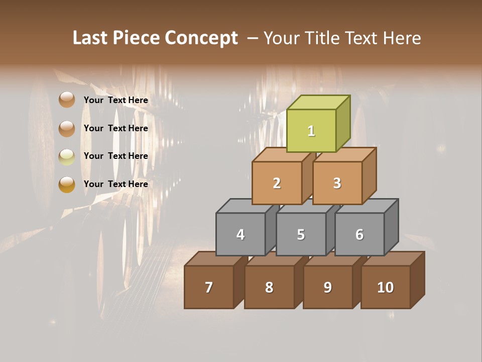 French Oak Barrels With Wine Being Stored In Pleisir De Merle Wine Cellar In Franschhoek, Western Cape, South Africa PowerPoint Template