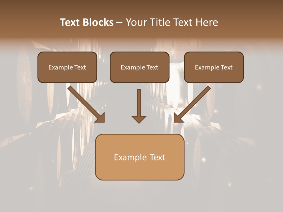 French Oak Barrels With Wine Being Stored In Pleisir De Merle Wine Cellar In Franschhoek, Western Cape, South Africa PowerPoint Template