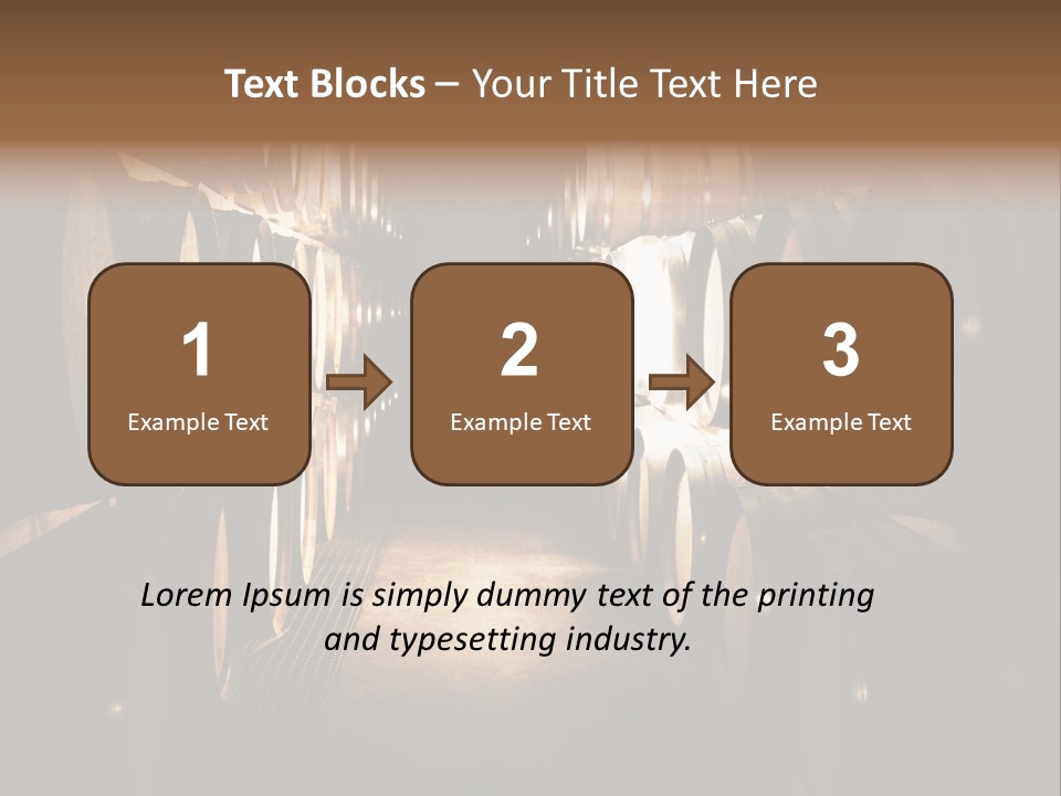 French Oak Barrels With Wine Being Stored In Pleisir De Merle Wine Cellar In Franschhoek, Western Cape, South Africa PowerPoint Template
