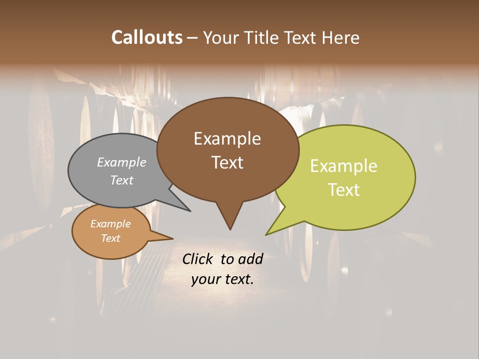 French Oak Barrels With Wine Being Stored In Pleisir De Merle Wine Cellar In Franschhoek, Western Cape, South Africa PowerPoint Template