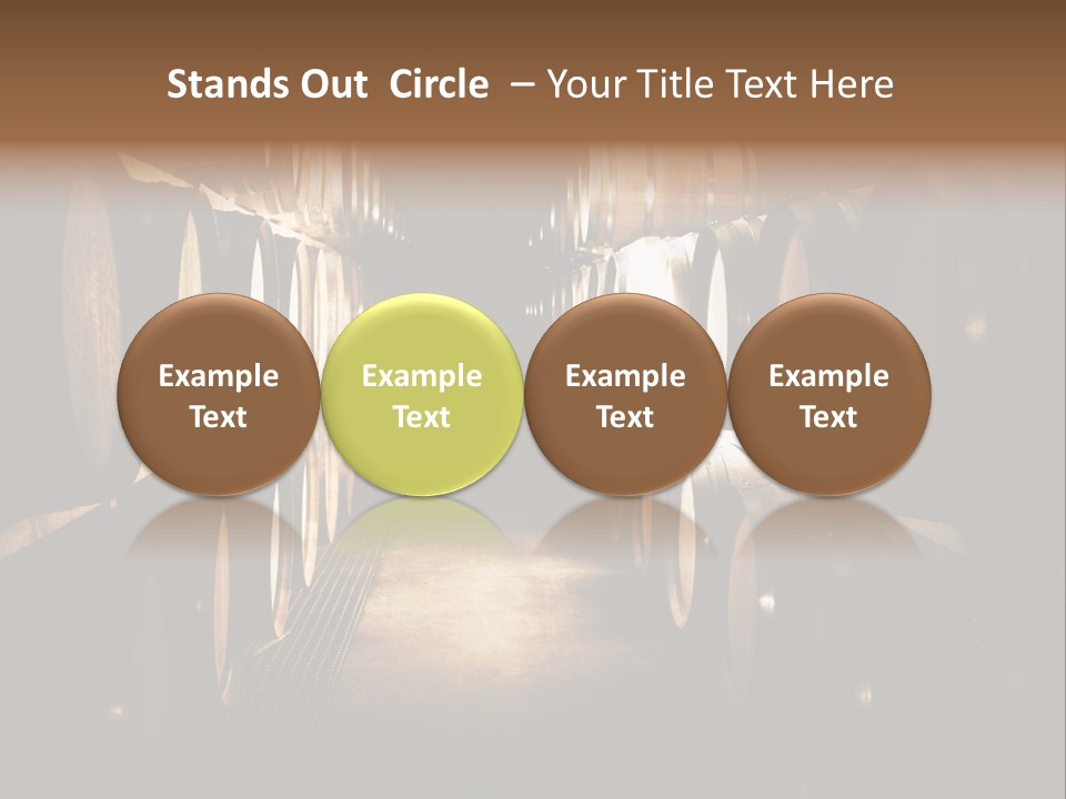 French Oak Barrels With Wine Being Stored In Pleisir De Merle Wine Cellar In Franschhoek, Western Cape, South Africa PowerPoint Template