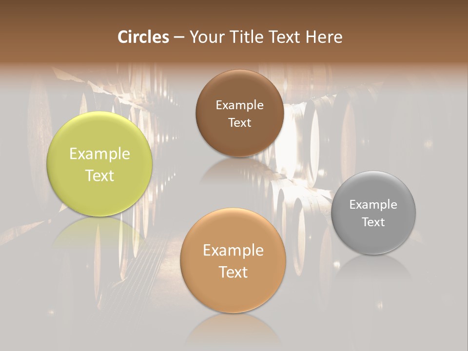 French Oak Barrels With Wine Being Stored In Pleisir De Merle Wine Cellar In Franschhoek, Western Cape, South Africa PowerPoint Template