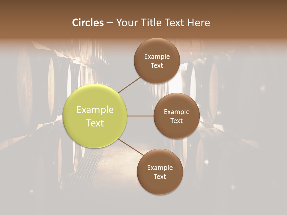 French Oak Barrels With Wine Being Stored In Pleisir De Merle Wine Cellar In Franschhoek, Western Cape, South Africa PowerPoint Template