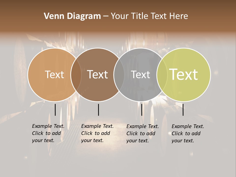 French Oak Barrels With Wine Being Stored In Pleisir De Merle Wine Cellar In Franschhoek, Western Cape, South Africa PowerPoint Template