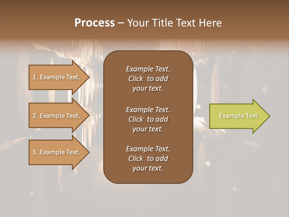 French Oak Barrels With Wine Being Stored In Pleisir De Merle Wine Cellar In Franschhoek, Western Cape, South Africa PowerPoint Template