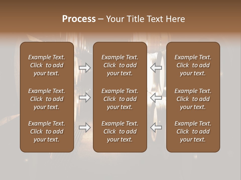French Oak Barrels With Wine Being Stored In Pleisir De Merle Wine Cellar In Franschhoek, Western Cape, South Africa PowerPoint Template