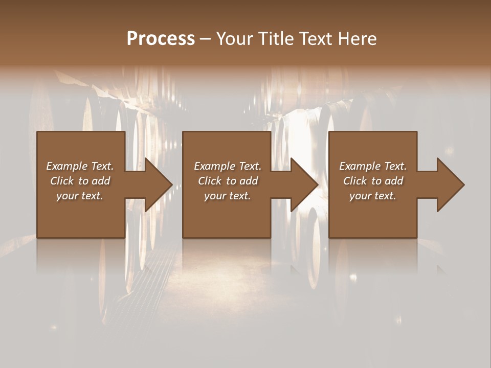 French Oak Barrels With Wine Being Stored In Pleisir De Merle Wine Cellar In Franschhoek, Western Cape, South Africa PowerPoint Template