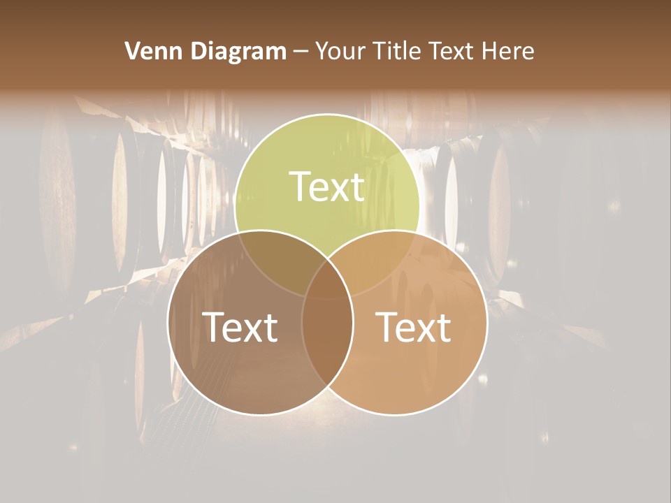 French Oak Barrels With Wine Being Stored In Pleisir De Merle Wine Cellar In Franschhoek, Western Cape, South Africa PowerPoint Template