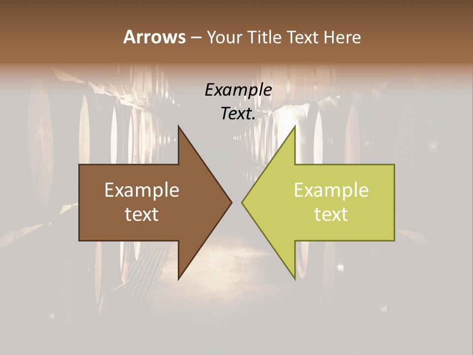 French Oak Barrels With Wine Being Stored In Pleisir De Merle Wine Cellar In Franschhoek, Western Cape, South Africa PowerPoint Template