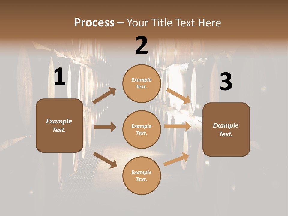 French Oak Barrels With Wine Being Stored In Pleisir De Merle Wine Cellar In Franschhoek, Western Cape, South Africa PowerPoint Template
