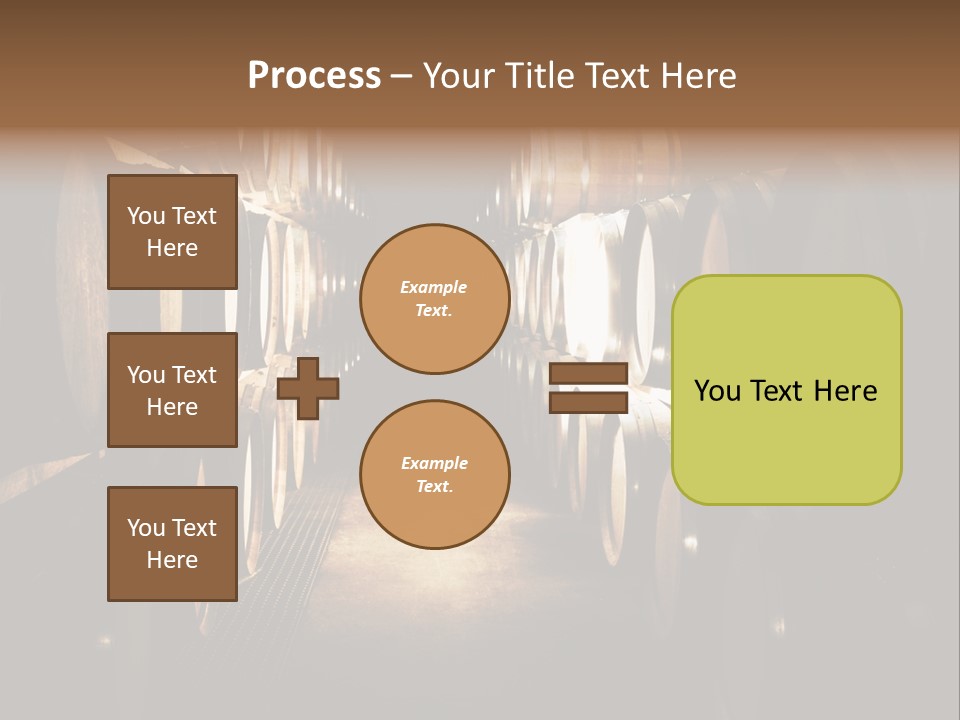 French Oak Barrels With Wine Being Stored In Pleisir De Merle Wine Cellar In Franschhoek, Western Cape, South Africa PowerPoint Template