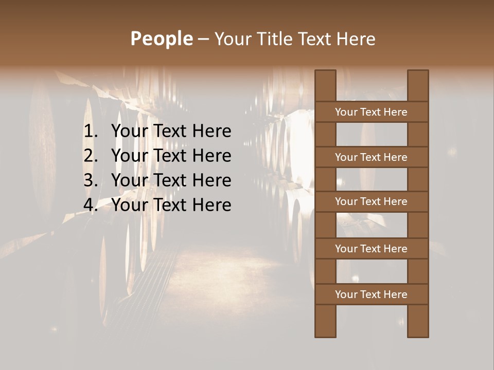 French Oak Barrels With Wine Being Stored In Pleisir De Merle Wine Cellar In Franschhoek, Western Cape, South Africa PowerPoint Template