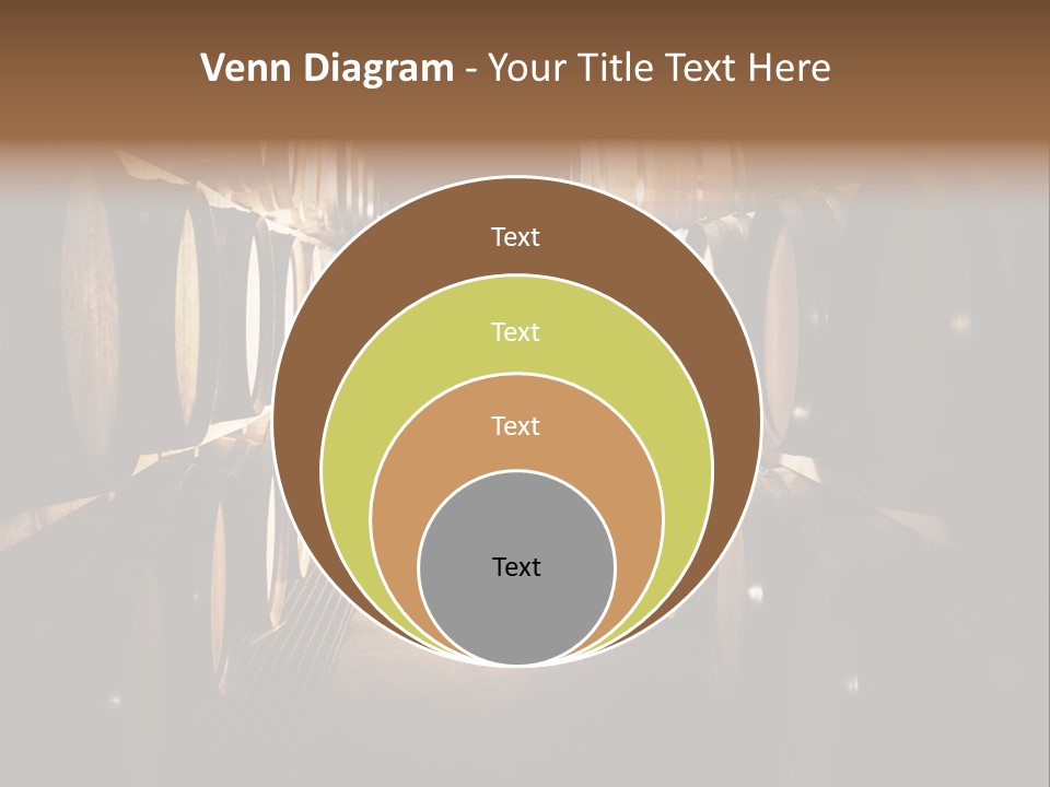 French Oak Barrels With Wine Being Stored In Pleisir De Merle Wine Cellar In Franschhoek, Western Cape, South Africa PowerPoint Template