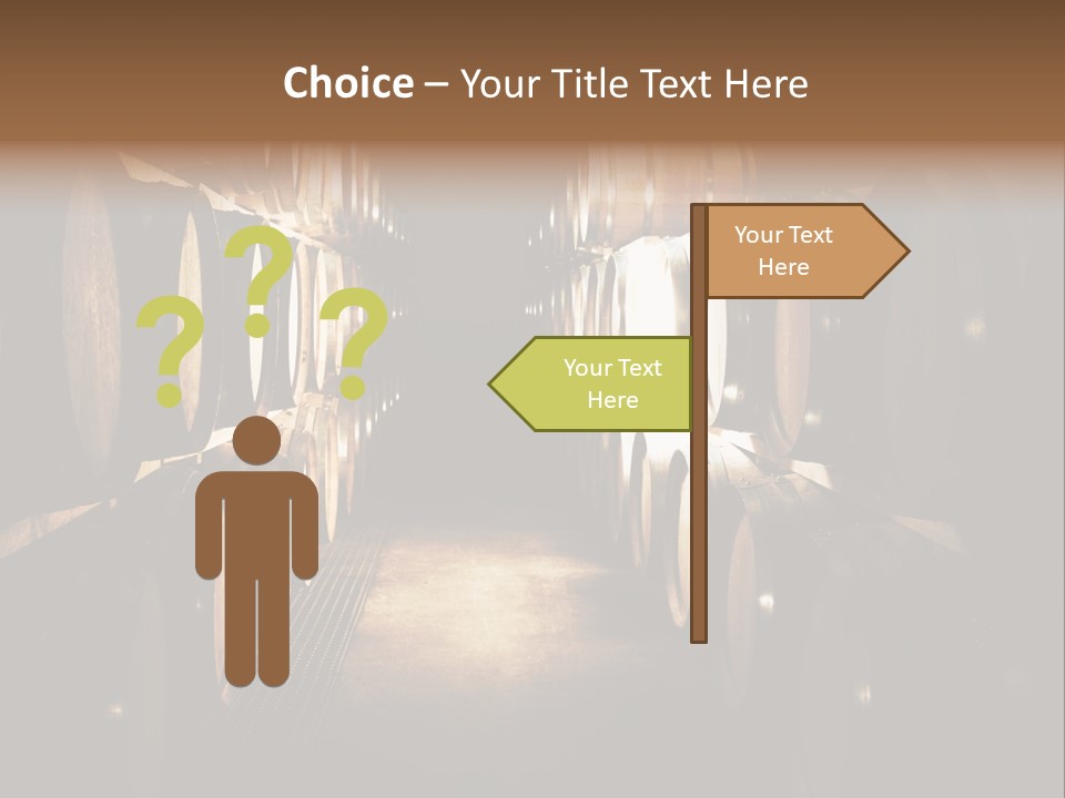 French Oak Barrels With Wine Being Stored In Pleisir De Merle Wine Cellar In Franschhoek, Western Cape, South Africa PowerPoint Template