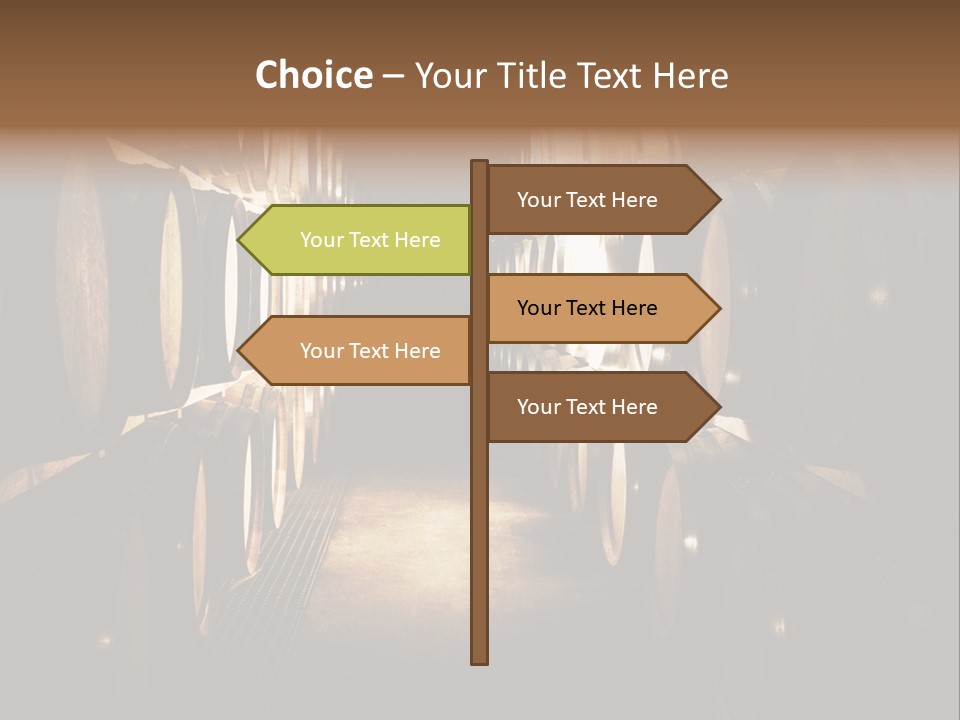French Oak Barrels With Wine Being Stored In Pleisir De Merle Wine Cellar In Franschhoek, Western Cape, South Africa PowerPoint Template