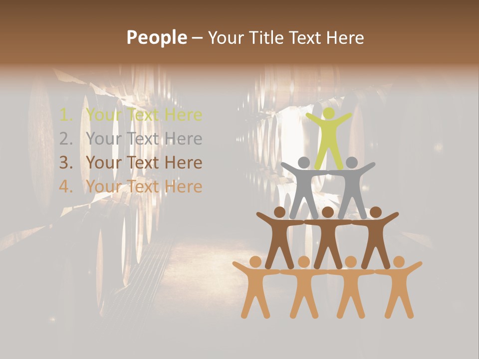 French Oak Barrels With Wine Being Stored In Pleisir De Merle Wine Cellar In Franschhoek, Western Cape, South Africa PowerPoint Template