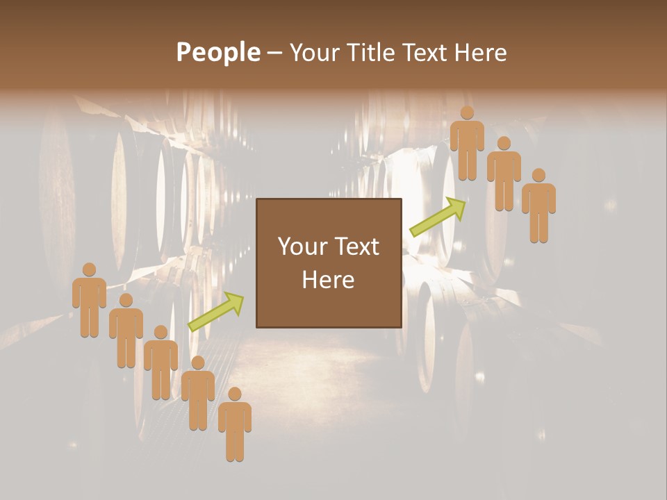 French Oak Barrels With Wine Being Stored In Pleisir De Merle Wine Cellar In Franschhoek, Western Cape, South Africa PowerPoint Template