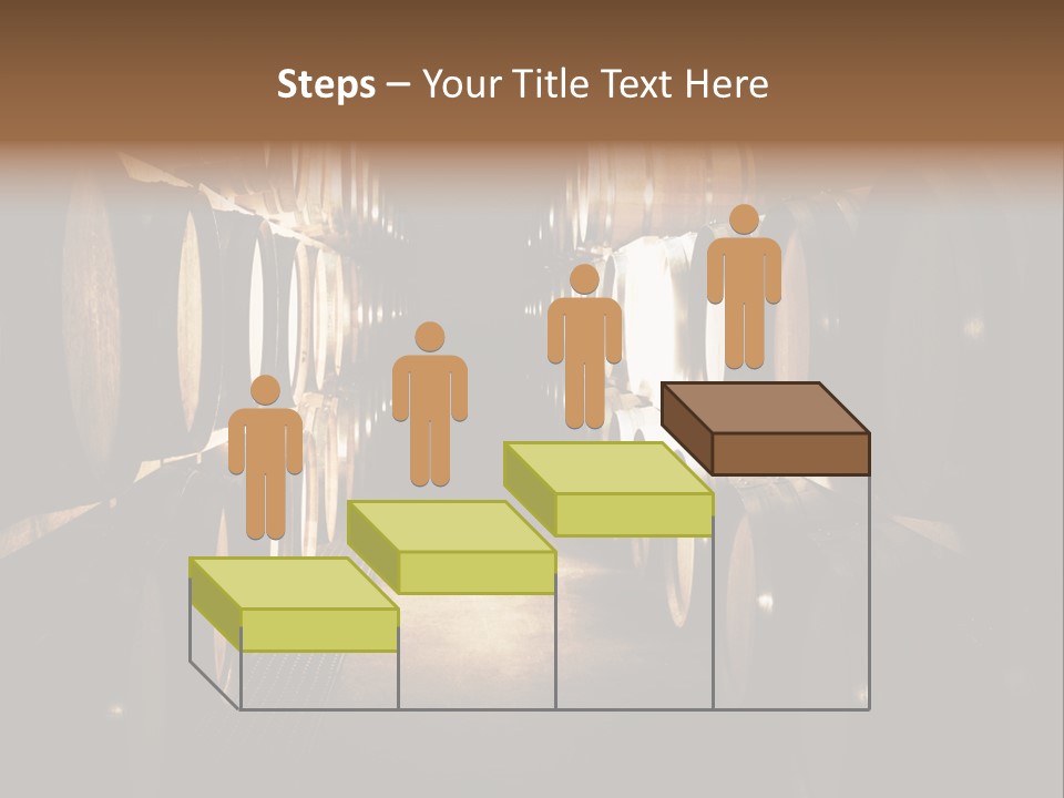 French Oak Barrels With Wine Being Stored In Pleisir De Merle Wine Cellar In Franschhoek, Western Cape, South Africa PowerPoint Template